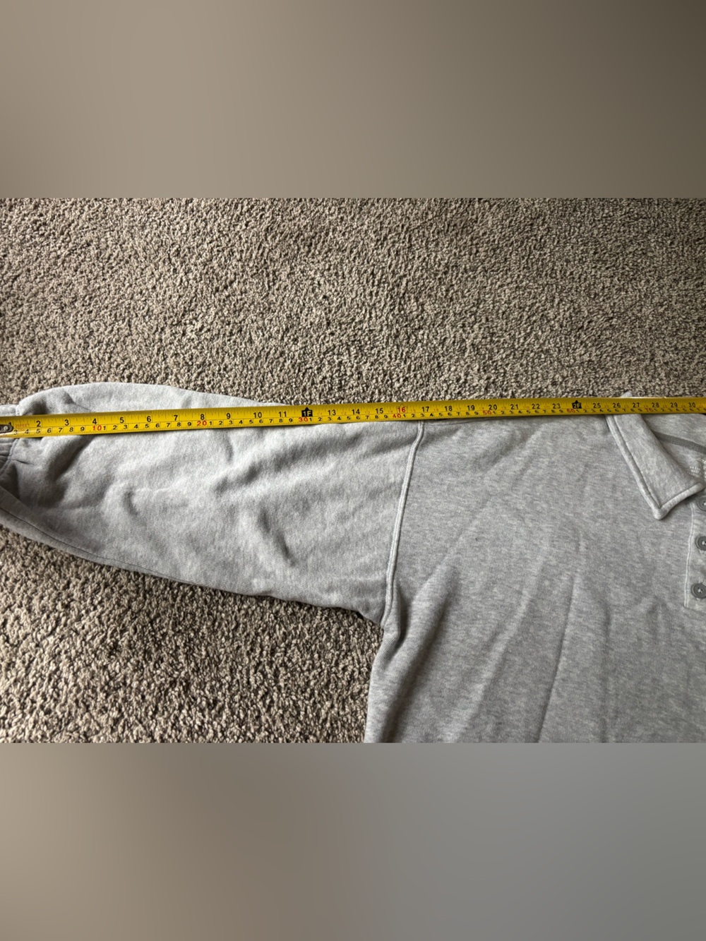 Aerie Fleece of Mind Cropped Polo Henley Collared Fleece Sweatshirt Grey Size M - Picture 9 of 14